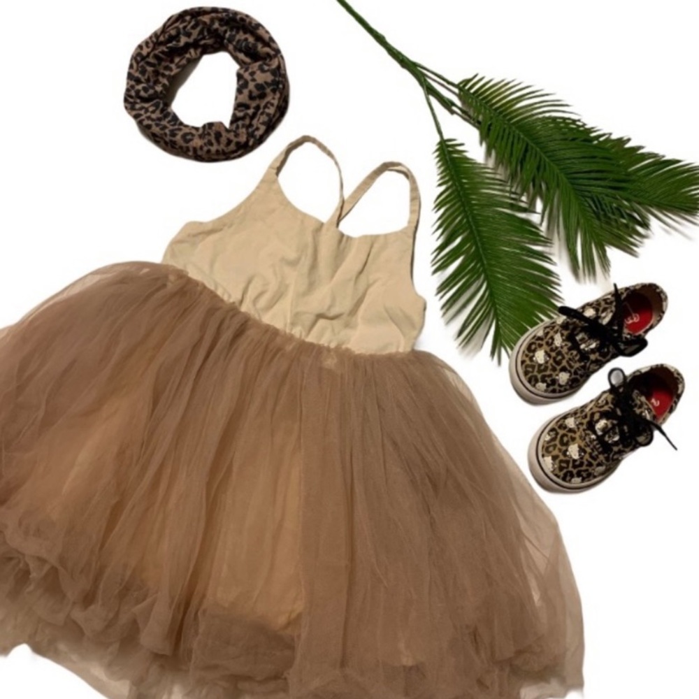 Unbranded Linen & Tulle Tan Tutu - Size 18 to 24M